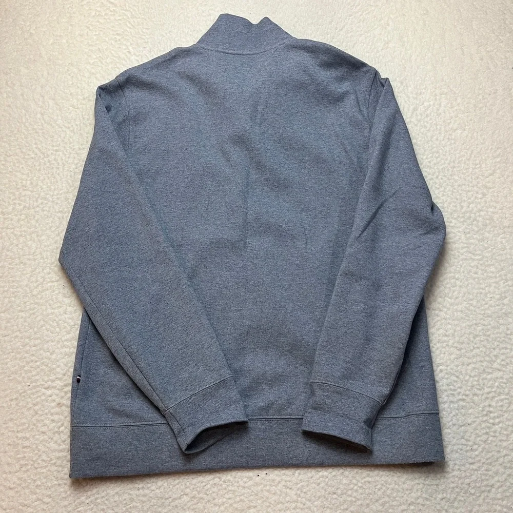 Tommy Hilfiger Pullover Mens L Blue Quarter Zip‎ Mock Neck Logo Sweater 78C6087